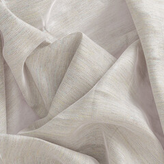 Canvas Print - Fabric folds, gray color cotton canvas, 3d rendering cloth texture