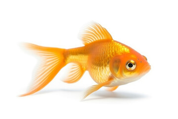 Gold fish isolated on white background .Generative Ai.