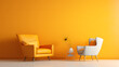 Dunkel Gelb zu Hell Gelb Wand Hintergrund davor möbel Design mit Farbverlauf Generative Ai