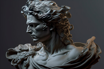 Wall Mural - A Study in Marble: The Timeless Allure of a Classic Marble Bust, a Captivating Expression of Artistic Mastery and Enduring Beauty created with Generative AI technology