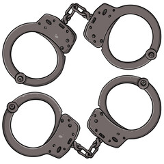 handcuffs illustrator for criminal and law Symbol 