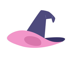 Poster - Witch hat semi flat colour vector object. Magical onical crown and wide brim. Editable cartoon clip art icon on white background. Simple spot illustration for web graphic design