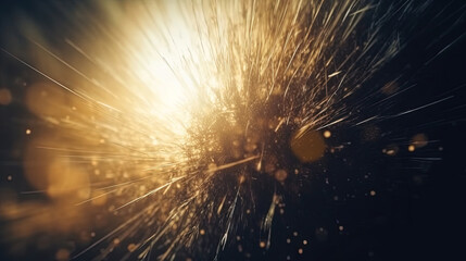 Aufkleber - Dust rays background. God rays in the textured air. Generated AI.