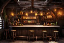 Old Tavern. Ai Art. Vintage Pub