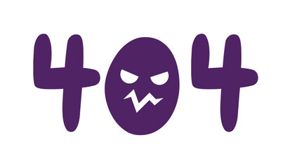 Poster - spooky facial error 404 flash message. halloween jack o lantern scary. creepy smile. empty state ui 