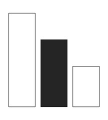 Poster - Column graph flat monochrome isolated vector object. Bar graphs. Data visualization. Statistics. Editable black and white line art drawing. Simple outline spot illustration for web graphic design