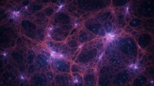 Universe Map Structure Illustration Of Matter Distribution In Space, Purple Cosmic Web Of Galaxy Filaments With Galaxy Superclusters Among Dark Matter Group Of Galaxies Clusters In Observable Universe