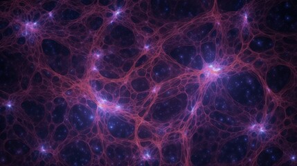 Wall Mural - Universe map structure illustration of matter distribution in space, purple cosmic web of galaxy filaments with galaxy superclusters among dark matter group of galaxies clusters in observable universe