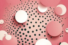 Pink Abstract Polka Dot Illustration. Generative AI