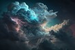 A digital representation of clouds in the sky. Generative AI