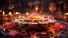 Digital 3d Illustration Of Diwali, The Festival Of Lights. Generative Ai