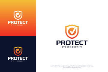 data and network protection logo design.