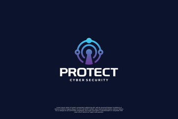 Data and network protection logo design.