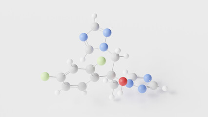 Wall Mural - fluconazole molecule 3d, molecular structure, ball and stick model, structural chemical formula antifungal medication