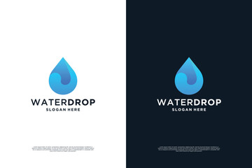 Wall Mural - Water logo design. Water drop logo design.