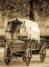 Beautiful Old Wooden Cart - Close Up
