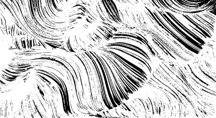 Wall Mural - Swirled and curled stripes and brush strokes texture. Marble or acrylic atrwork imitation. Cool and swirly background. Abstract vector illustration. Black isolated on white. EPS10 