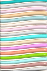 Poster - Abstract background with inflated stripes, 3D rendering illustration
