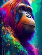 Colorful orangutan