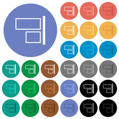 Sticker - Align to right outline round flat multi colored icons