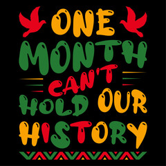 one month can't hold our history - juneteenth - black history in african theme color with groovy sty