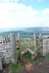 Wall Mural - Walking trail overlooking Sywre Head, Dorset