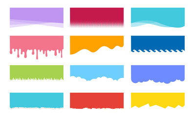 set of colorful header dividers