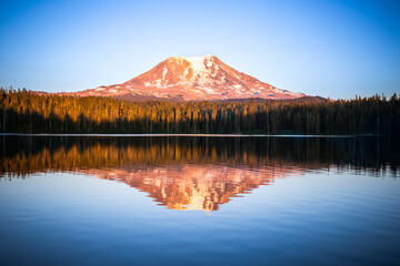 Sticker - Mt. Adams Reflection at Takhlakh Lake at Sunset, Gifford Pinchot National Forest, Washington