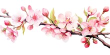  Watercolor Branches Watercolor Cherry Blossom - Spring Illustration With Different Elements - Petals, Twigs, Buds, Flowers - Handmade Card For You    Generative AI Digital Illustration