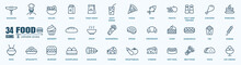 Simple Set Of Food Related Vector Line Icons. Editable Stroke. 48x48 Pixel Perfect