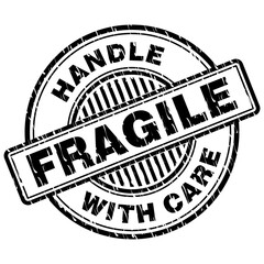 Wall Mural - Fragile handle with care stamp vector