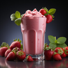 Sticker - Sweet and fresh red strawberry smoothie