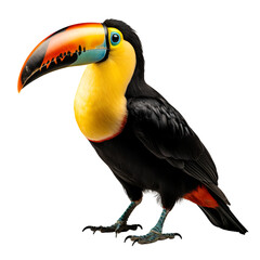 Beautiful toucan bird on transparent background