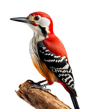 Beautiful Woodpecker Bird On Transparent Background