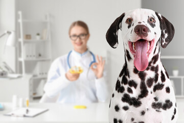 Sticker - Female doctor with pills box showing OK in clinic