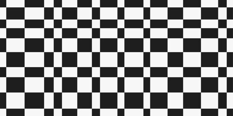 Aufkleber - Chess pattern of uneven cells. Design for textile, fabric, clothing, curtain, rug, batik, ornament, background, wrapping.