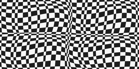Fototapete - Checker pattern. Design for textile, fabric, clothing, curtain, rug. Raised racing flag.