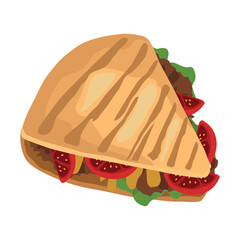 Wall Mural - sandwich with sliced tomatoes, icon