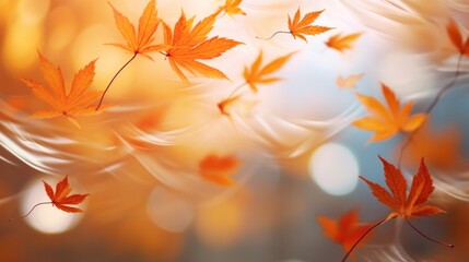 Wall Mural - Falling Autumn Leaves.