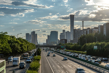 Wall Mural - China Beijing CBD International Trade City Traffic Traffic