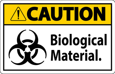 Wall Mural - Caution Label Biological Material Sign