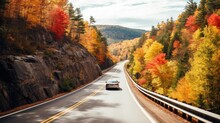 Highway Road In Autumn