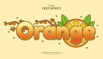 decorative colorful orange tree editable text effect vector design