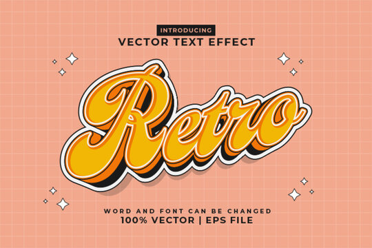 Editable text effect Retro 3d cartoon style premium vector