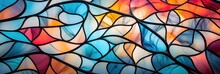 Closeup Of Intricate Details Of A Colorful Stainedglass Window. Colors Of The Stainedglass Window, Intricate Designs, Stainedglass Window Storytelling