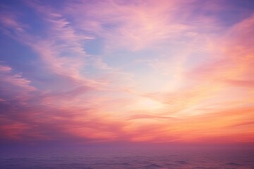 Serene Pink Sunset over the Atlantic Ocean in California with Dreamy Clouds, Generative AI