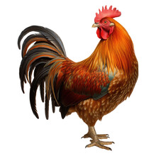 Rooster Isolated On Transparent Background . Generative AI