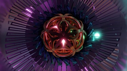 Wall Mural - abstract background 3d animation shiny futuristic composition made of geometric elements transforms 