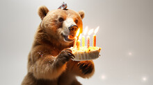 Party Bear With Cake