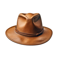 brown leather cowboy hat